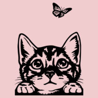 Peeking Cat and Butterfly - AS Colour Women's Crop Crew Sweater Design