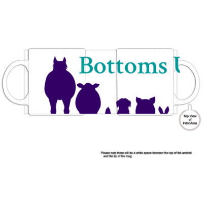 Bottoms Up - Black Rim Ceramic Mug Thumbnail