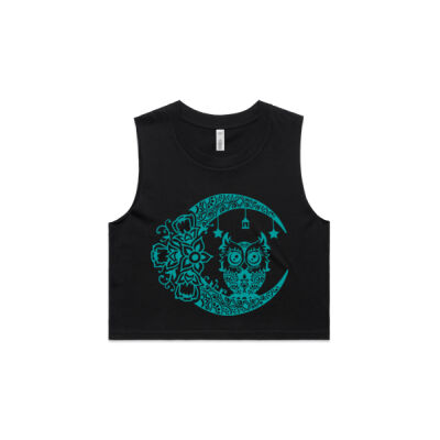Zen Owl -  Colour Women's Crop Tank Thumbnail