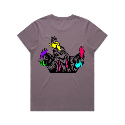 Punk Chooks -  Back Print Colour Women's Faded Tee Thumbnail