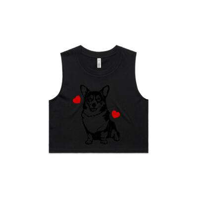Corgi Hearts - AS Colour Women's Crop Tank Thumbnail