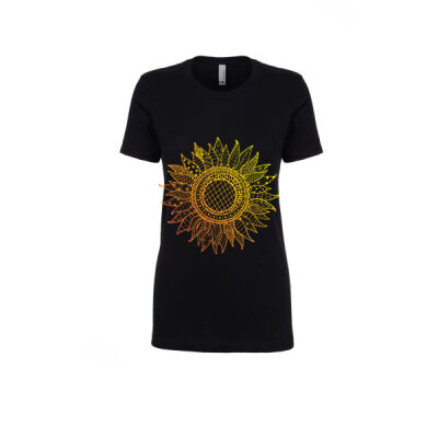 Sunflower Mandala - Next Level Women's Cotton T Shirt Thumbnail