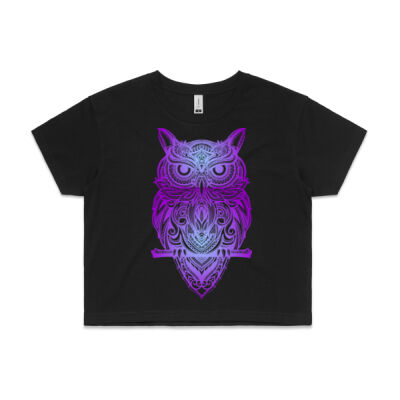 Owl Mandala - AS Colour CROP TEE - 4062 Thumbnail