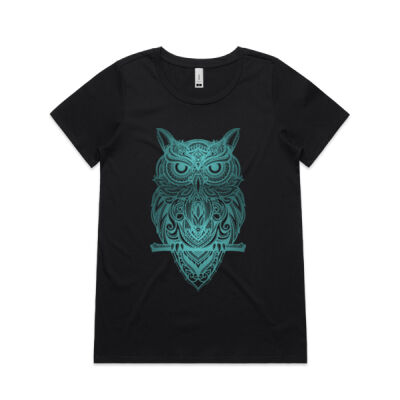 Owl Mandala - AS Colour Women's Shallow Scoop Tee Thumbnail