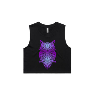 Owl Mandala - AS Colour Women's Crop Tank Thumbnail