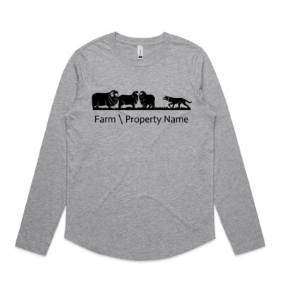 Merinos and Kelpie - custom property name - AS Colour Women's Curve Longsleeve Thumbnail