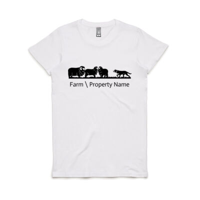 Merinos and Kelpie - custom property name - Women's Maple Tee Thumbnail